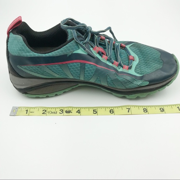 MERRELL Lace Up Teal Pink Hiking Shoes Sneakers Womens 8.5 - Picture 12 of 12